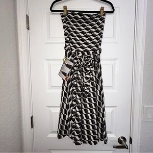 New, Lapis Strapless A-Line Convertible Skirt Dress